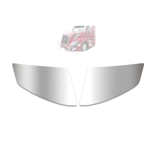 Longroadaccess KOZAK Bumper Extension Corners Chrome Trim Set (Left Driver Side and Right Passenger Side) Compatible with Volvo VNL Trucks 2016-2018 PLUS Logo Emblem and Vest
