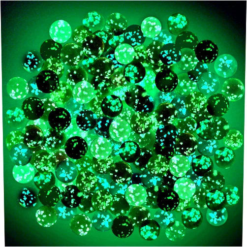 Gejoy 100 Pieces Colorful Glass Marbles Glow in The Dark Marbles Multi-Color Luminous Marbles Glowing Glass Marbles for Marble Games DIY and Home Decor