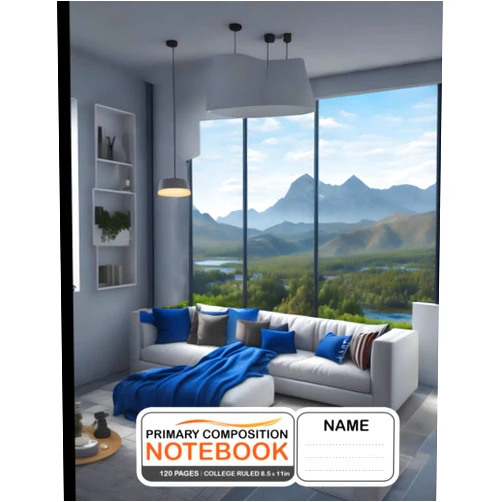 By Regan Obrien (Author) Composition Notebook College Ruled: Corona Render Ultra Realistic Building with Black-Blue Window, Clean River, Perspective View