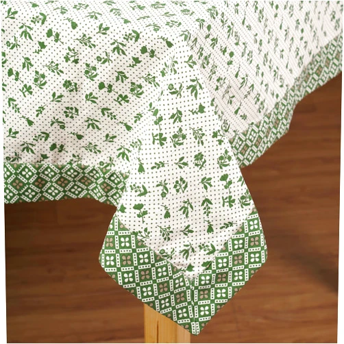 VLiving Green DOMINOTERIE Small Floral Print Cotton Table Cover 54x90 Inches