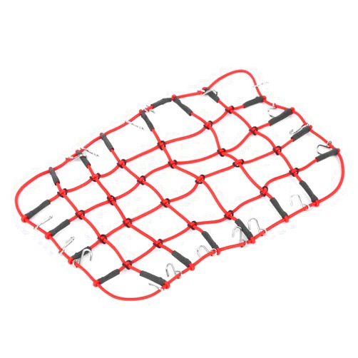 VGEBY RC Elastic Luggage Net, Stretchable Simulation RC Luggage Roof Rack Net 1/8 1/10 RC Vehicles RC Crawler Truck Car Accessory(Red) Car Model Accessories Rc Crawler Accessories