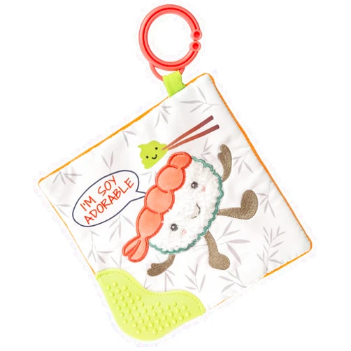 Mary Meyer Sweet Soothie Crinkle Teether Toy with Baby Paper and Squeaker, 6 x 6-Inches, Sushi