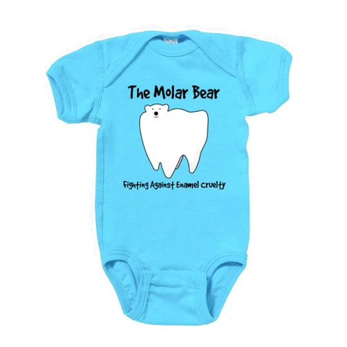 CafePress The Molar Bear. Fighting Against Enamel Cruelty Ba Cute Infant Bodysuit Baby Romper Dark