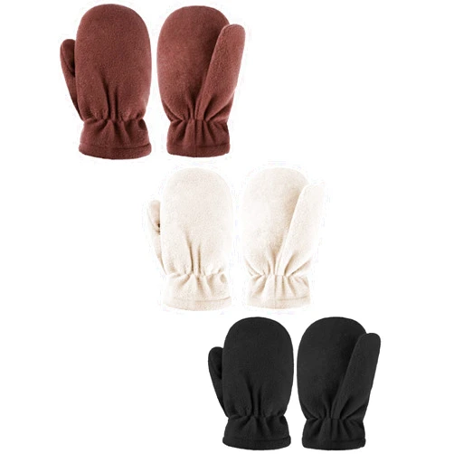 Boao 3 Pairs Baby and Toddler Winter Mittens Newborn Infant Fleece Warm Mittens Snow Gloves for Baby Boy and Girl