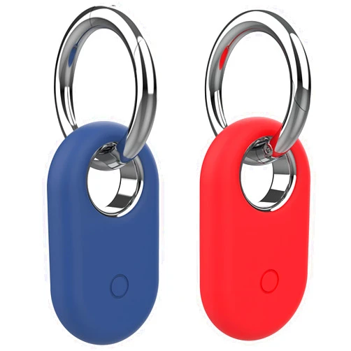Bonsture Compatible with Smart tag 2 case, Silicone with SmartTag2 Keychain Full Body Shockproof, Anti-Scratch for Backpacks, Car Keys,Luggage, Valuables (Blue,RED)