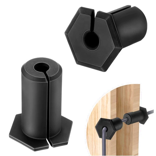Saillong 2 PCS Cable Routing Kit Compatible with Starlink Ethernet Cable Rubber Grommet for 3/4 Inch Wall Hole Grommet Feed Through Bushing Compatible with Starlink Wall Router Adapter (Black)