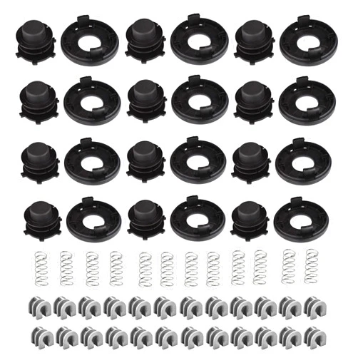 Hippotech 12 Sets Spool Cover Cap Spring Eyelet Sleeve Replacement for Stihl String Trimmer Head Cover 25-2 FS44 FS80 FS85 FS100 FS110 FS120 FS130 FS200