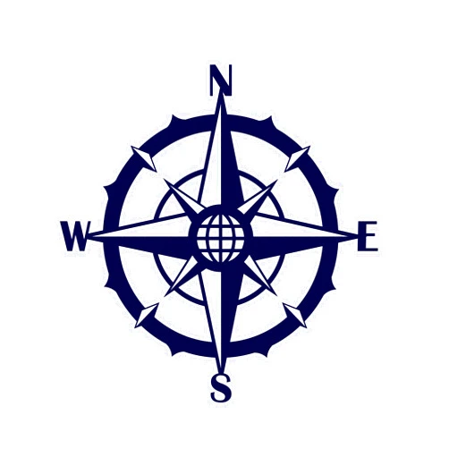 CustomMetalWorx Vintage Nautical Compass Rose - Metal Wall Art - Nautical Compass Retro Style V2