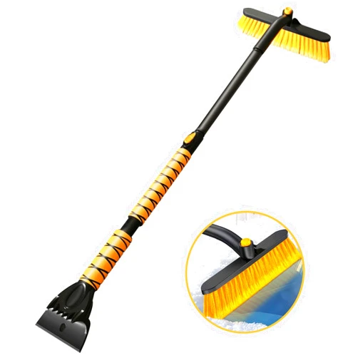Jkapy 44 Inch Ice Scraper Snow Brush and Ice Scraper for Car Windshield,Extendable Snow Scraper and Brush with Comfortable Foam Grip for Truck Vehicle Automobile Snow Removal