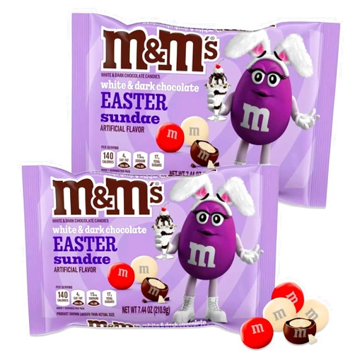 Snackivore Easter M&Ms Sundae 2 Pack. White Chocolate M&Ms and Dark Chocolate M&Ms, White M&Ms Bulk Candy, M&M White Chocolate, Easter M&M, Easter Candy M&Ms, MM Candy, M&Ms Candy Bulk