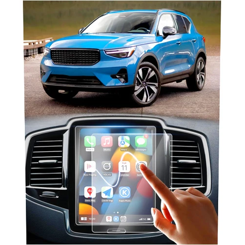 Sunsdrew 2PCS Screen Protector for 2016-2023 2024 Volvo XC40 XC60 XC90 V60 V90 S60 S90 Accessoreis 8.7 inch Navigation Display Touchscreen Protector HD Tempered Glass 9H Hardness Anti-Scratch