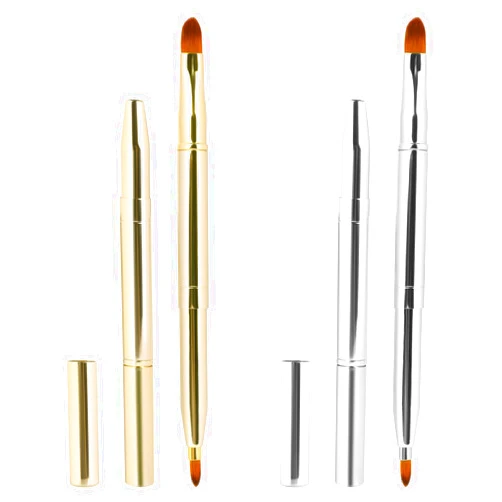 Sliverdew 2 Pack Retractable Lip Brush for Lipstick Lip Gloss Double-Ended Lip Makeup Brushes with Cap Lipstick Brush Lip Balm Applicator Travel