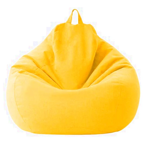 Thiyniya Bean Bag Cover - 100x120cm Cotton Linen Slipcover - Zipper Bean Bag Sofa Cover Without Filler Dustproof Lazy Lounger Bean Bag Storage Chair