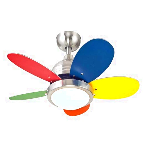 Ciata Lighting 30-Inch Roundabout Integrated Indoor Ceiling Fan in Brushed Nickel Finish with Dimmable LED light fixture in Opal Frosted Glass with Reversible Multi-Color/White Blades - 1 Pack