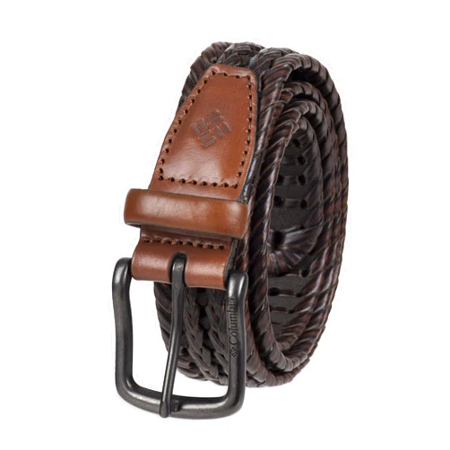 Columbia Men's Braided Belt-Casual Dress with Single Prong Buckle for Jeans Khakis