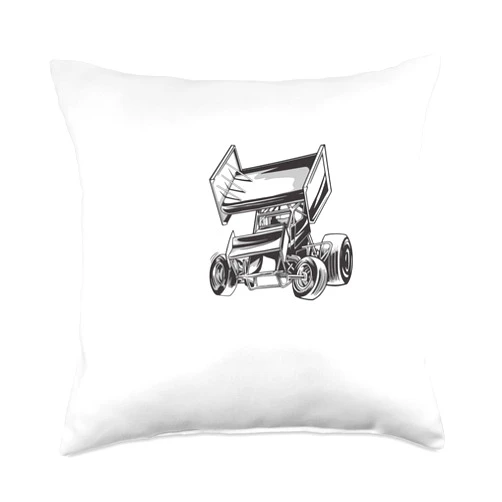 SPRINT CAR / DIRT TRACK RACING RACE CAR / DIRT TRACK RACING will dance for Race Car Part Throw Pillow