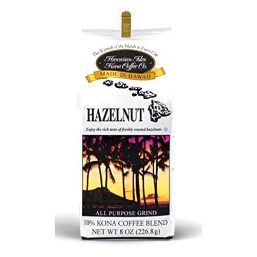 Hawaiian Isles Kona Coffee Co. Hazelnut - 8 ounce bag (226.8g)