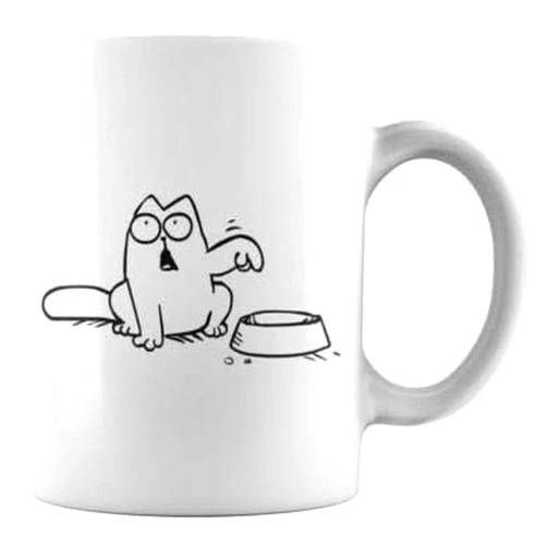 Uaabyk Apular Mug Simons Cat 11 Oz Coffee Cup Mugs 350 Ml White Ceramic Tea Mug 11 oz Mug
