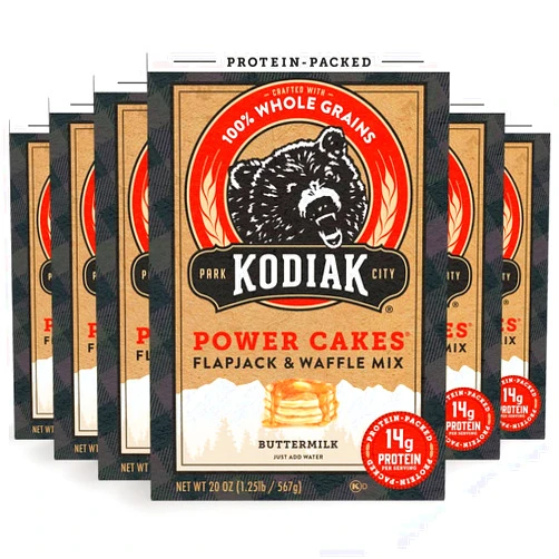 Kodiak Cakes Protein Pancake Power Cakes, Flapjack and Waffle Baking Mix, Buttermilk, 20 Oz, (Pack of 6)