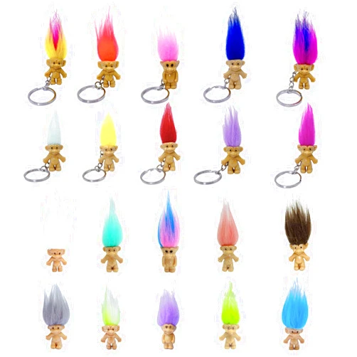 Yintlilocn Mini PVC Vintage Lucky Troll Doll Mini Action Figures Cake Toppers Chromatic Adorable Cute Little Guys Collection, School Project, Arts Crafts, Party Favors (20pack-B)