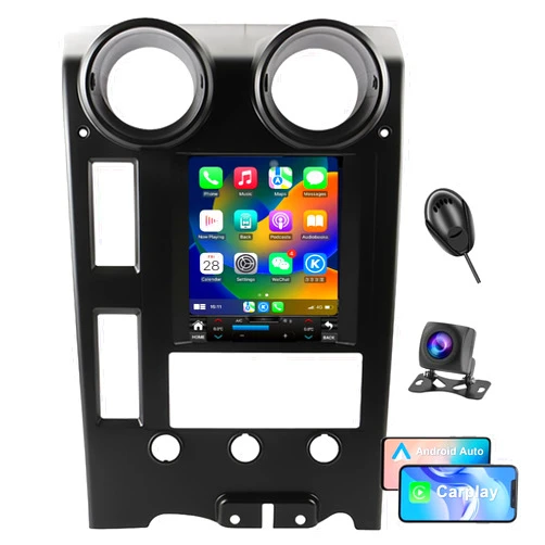 Nudhfgauiyt Android 14 Radio for Hummer H2 2004-2009 Tesla Style 9.7-Inch IPS 1080P Touch Screen Stereo,Support Original SWC with Bluetooth 5.0 Carplay GPS Navigation Car Multimedia Player +AHD Backup Camera,Mic
