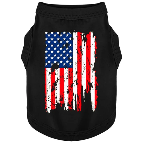Paiaite American Flag Inspired Dog Vest: Perfect Dog Shirt, Ideal Tank Top for Everyday Wear, Independence Day Celebrations Quality Materials Cute and Stylish Look Black Battle Damaged XS