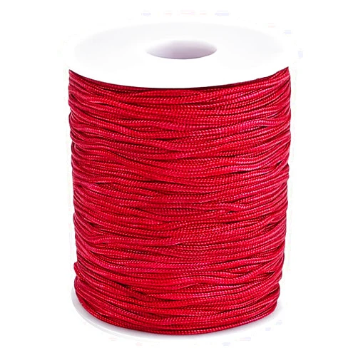 PH PandaHall 100 Yards Red Nylon Beading String, 1.5mm Chinese Knotting Cor Braided Thread Cord Wind Chime Cord Replacement Braided Lift Shade Blind String for DIY Crafts, Bracelet, Gardening Plant