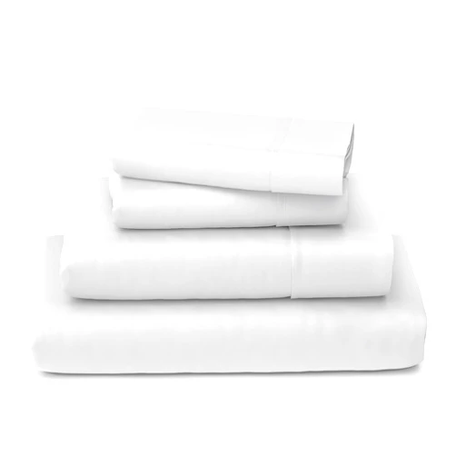 Cosy House Collection Luxury Bamboo Sheets - Blend of Rayon Derived from Bamboo - Cooling & Breathable, Silky Soft, 16-Inch Deep Pockets - 4-Piece Bedding Set - Queen, White