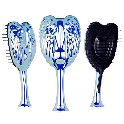 Tangle Angel Detangling Hair Brush - Anti Static Tangle Taming Brush with Soft Bristles - Heat & Water Resistant Pro Detangler Hairbrushes for Women for Fine, Thick, Wavy, & Curly Hair - Blue Chrome