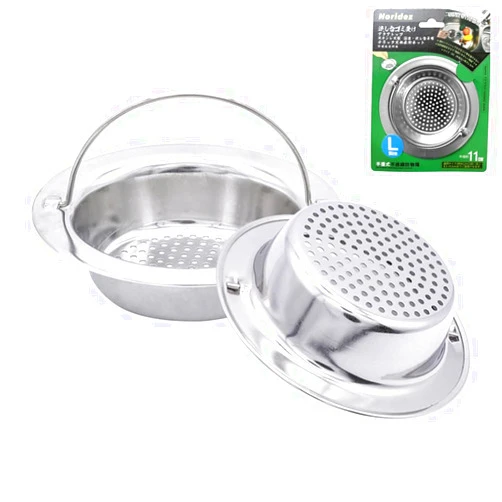 Noridez 2 Pack Upgrade Kitchen Sink Strainer with Handle, Premium Stainless Steel Sink Garbage Disposal Stopper Mesh Basket, Stainless Steel Kitchen Sink Basket Strainer, Wide Rim 4.33