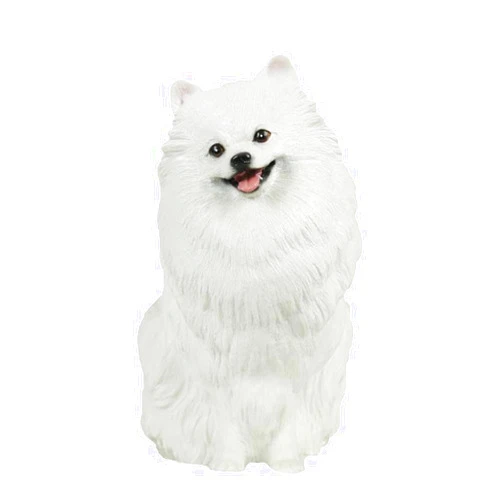 Epushow Handmade Lifelike Pomeranian Dog, Sculpture for Outdoor Garden Decor, Patio Yard Art Indoor Decoration, Adorable Creative Resin Dog Tabletop Statue for Gift