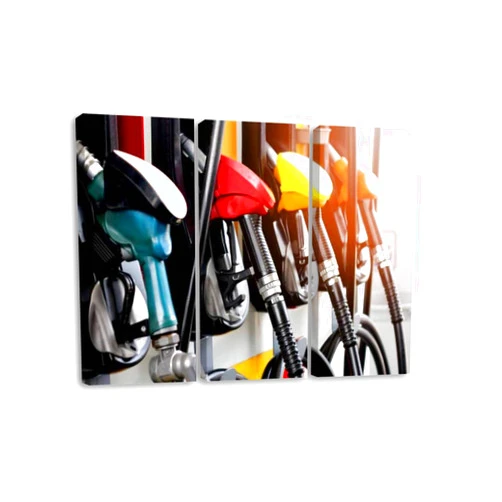 CXHSZHYZYQ 3 Piece Canvas Wall Art Prints Picture Red green yellow orange color fuel gasoline dispenser Framed Wall Painting Modern Artwork Poster Home Decor for Living Room Office Ready to Hang