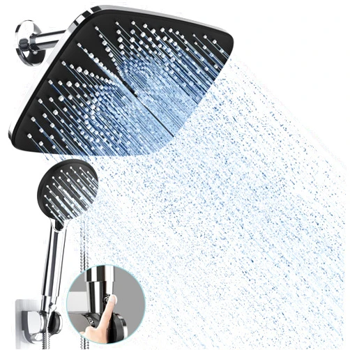 Veken 11.8 Inch High Pressure Rain Shower Head -Shower Heads with 5 Modes Handheld Spray Combo- Wide RainFall shower with 70