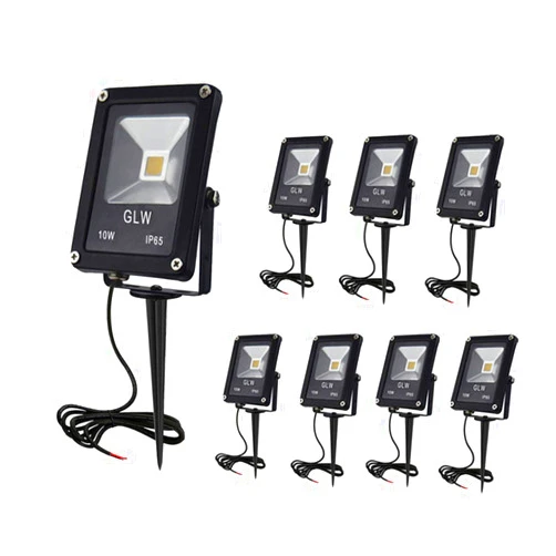 GLW Low Voltage Landscape Lights 10W 12V Outdoor Spotlights IP65 Waterproof Garden Lights,3000K Warm White Landscape Lighting for Yard,Tree,[8 Pack]