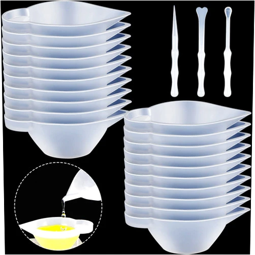 Geiserailie 23 Pcs Silicone Mould Cup Dispensers Mini Measuring Cup Resin Mixing Bowls with Rubber Spoon Glue Stick Small Scraper Color Modulation Tools Kit for DIY Epoxy Resin Craft UV Resin Projects