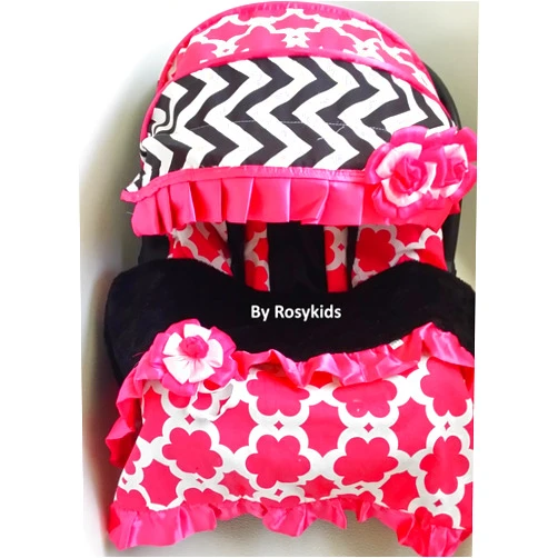 Rosy Kids Infant Carseat Canopy Cover Blanket 4 Pc Whole Caboodle Baby Car Seat Cover Kit C030501