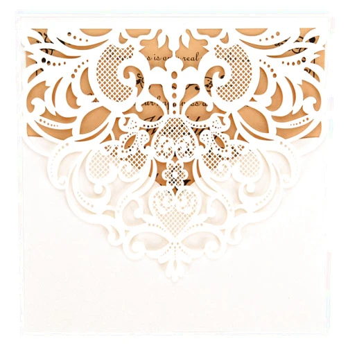 FOMTOR Laser Cut Invitations 50 Pack Laser Cut Wedding Invitations Card Kit with Blank Printable Paper and Envelopes for Wedding,Birthday Parties,Baby Shower (White)