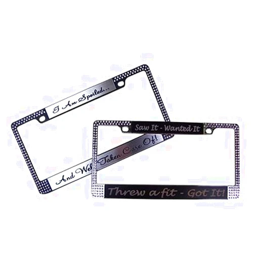AlphaNumeric Engravers Custom Crystal Engraved License Plate Frame