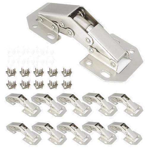 REDYA 10-Pack Hidden Hinges for Cabinet Doors Frameless Cabinet Hinges Concealed Surface Mount Cabinet Hinges