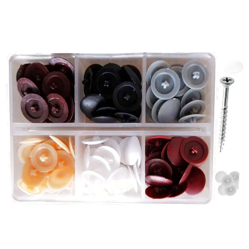Persberg 120pcs colorful Screw Cap Covers assortment Kit, Waterproof Plastic Self-Tapping Caps Hole Covers for Phillips Screws Head, Cabinet, Decoration Tapping (251)