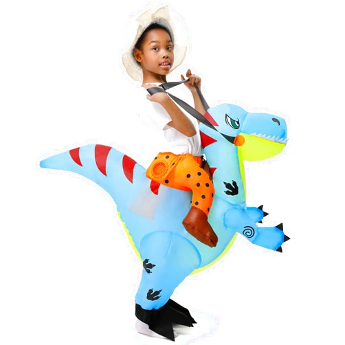 FunsLane Halloween Inflatable Dinosaur Costume for Kids, Ride on Dinosaur Blow Up Costumes Halloween Party Cosplay Costumes