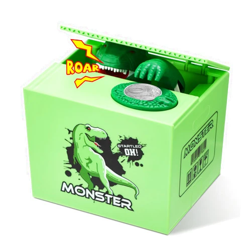 Eaistose Dinosaurs Piggy Bank for Kids,Automatic Stealing Coin Bank for Toddler Money Saving,Unbreakable Savings Box for Kids Boys Girls Age 3 4 5 6 7 8,Creative Christmas Sock Stuffing Birthday Gift Toy