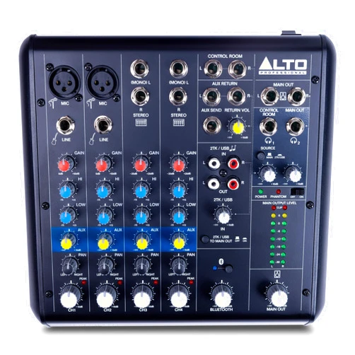 ALTO TrueMix 600 Audio Mixer with 2 XLR Mic Ins, USB Audio Interface and Bluetooth for Podcasting, Live Performance, Recording, DJ, Mac and PC
