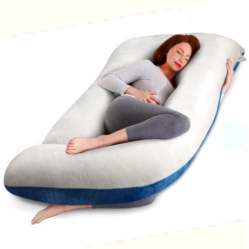 Cauzyart Pregnancy Maternity Pillows for Sleeping 55 Inches U-Shape Full Body Pillow Support - for Back, Hips, Legs, Belly for Pregnant Women with Removable Washable Velvet Cover