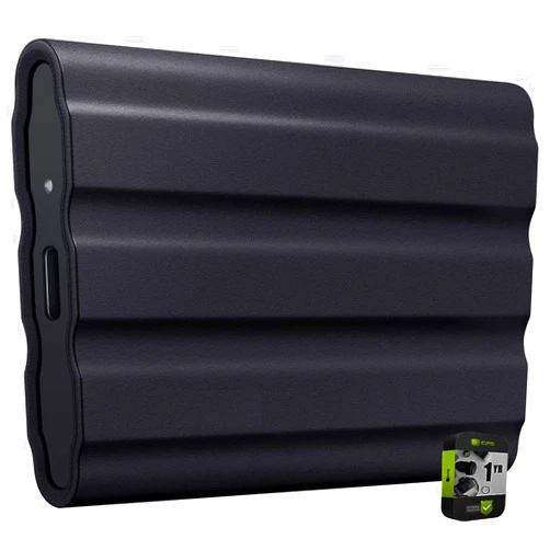 SAMSUNG MU-PE2T0S/AM T7 Shield Portable Solid State Drive 2TB 2022 Black Bundle with 1 YR CPS Enhanced Protection Pack