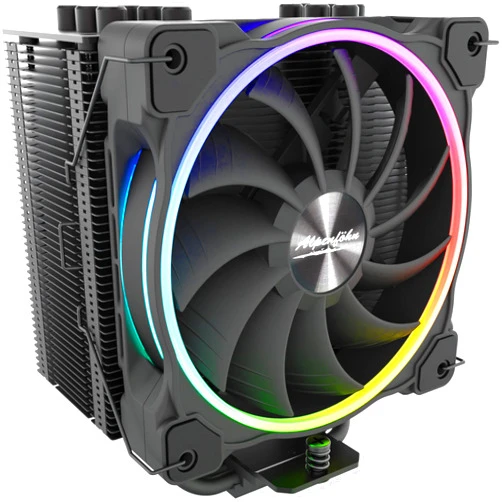Alpenföhn Dolomit Premium 120 mm, CPU Cooler with RGB Fan for Efficient Cooling, Complete Black CPU Cooler Tower, CPU Heatsink with Asymmetrical Construction for More Compatibility