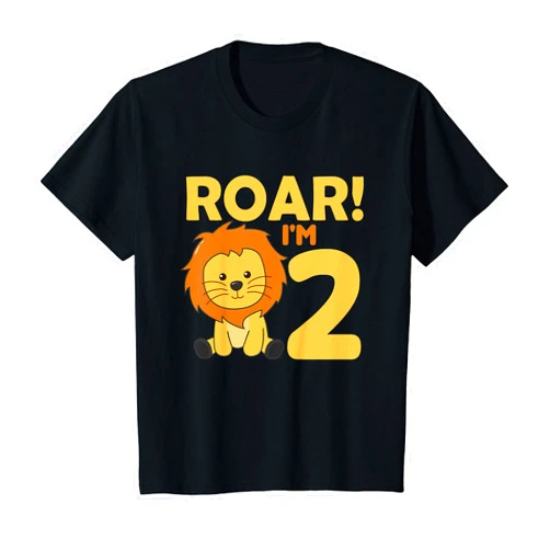 Cute Animals For Every Child's Birthday Kids Children 2nd Birthday Lion 2 Years Old Boy Lion Animal King T-Shirt