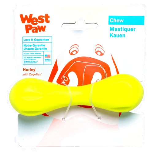WEST PAW Zogoflex Hurley Dog Bone Chew Toy – Floatable Pet Toys for Aggressive Chewers, Catch, Fetch – Bright-Colored Bones for Dogs – Recyclable, Dishwasher-Safe, Non-Toxic, X-Small, Granny Smith