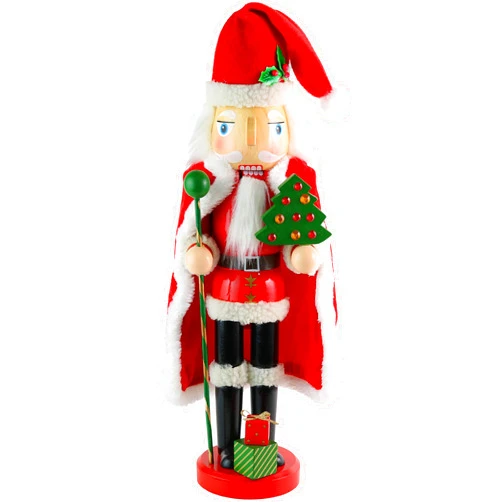 Ornativity Christmas Santa Claus Nutcracker - Holiday Wooden Xmas Nutcracker Santa Figure Home Decoration 13.5