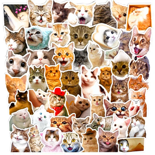 GYZLK 100 Pcs Cute Cat Stickers for Kids, Waterproof Stickers for Kids,Vinyl Stickers for Water Bottle,Laptop,Phone,Skateboard Stickers for KidsTeens Girls and Boys